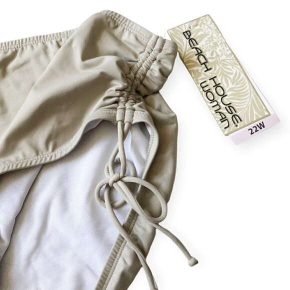 Beach House Bikini Bottoms Plus Size Khaki Side Tie 22W NWT - Picture 2 of 8